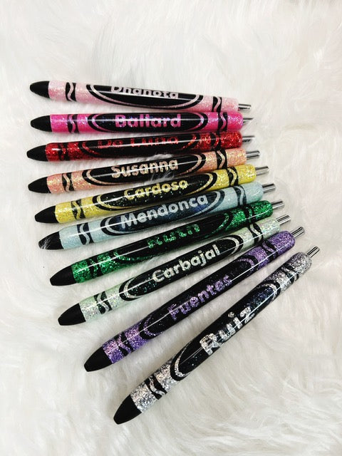 Personalized Crayon Glitter Pens