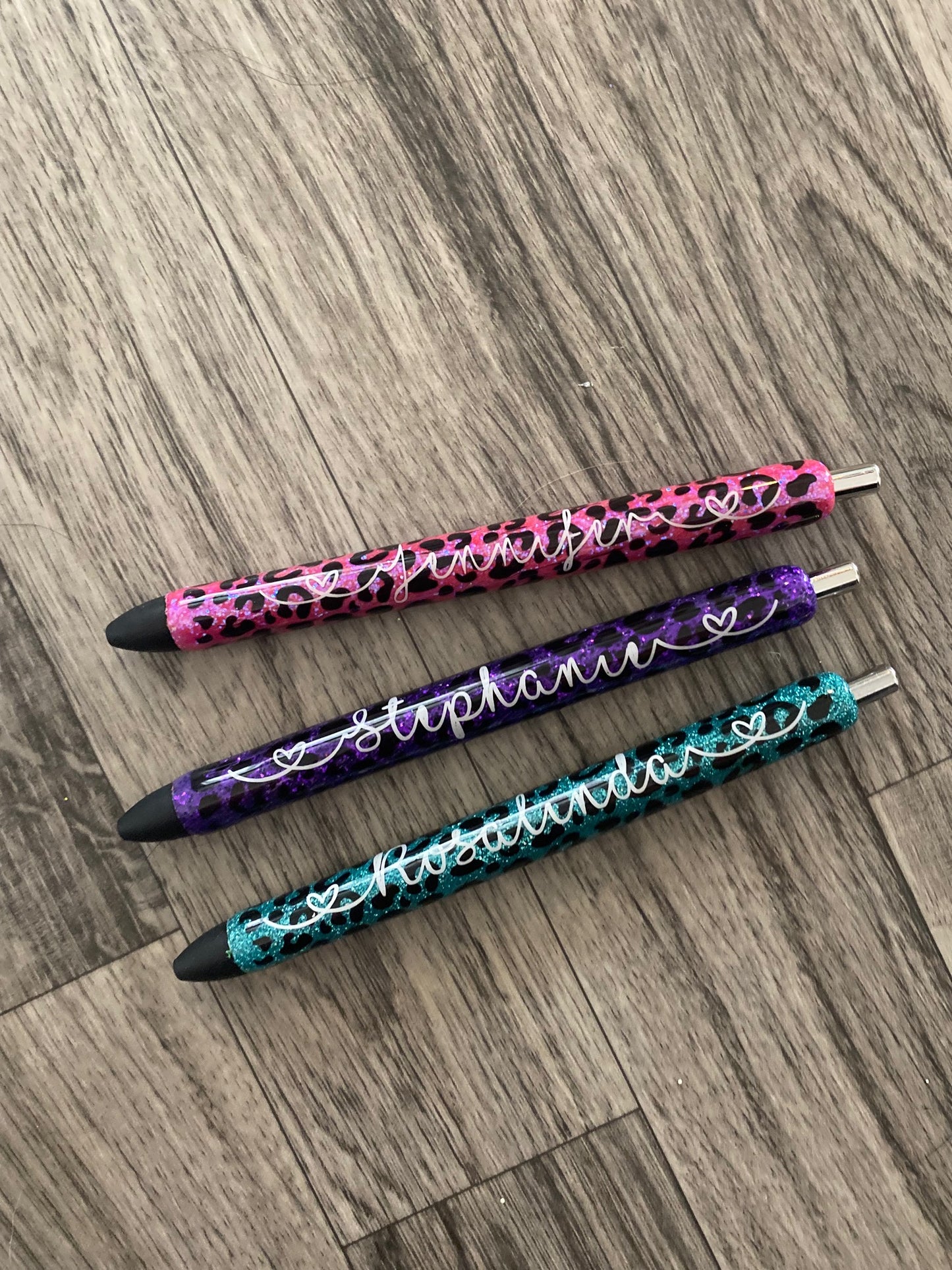 Custom Leopard Glitter Pens