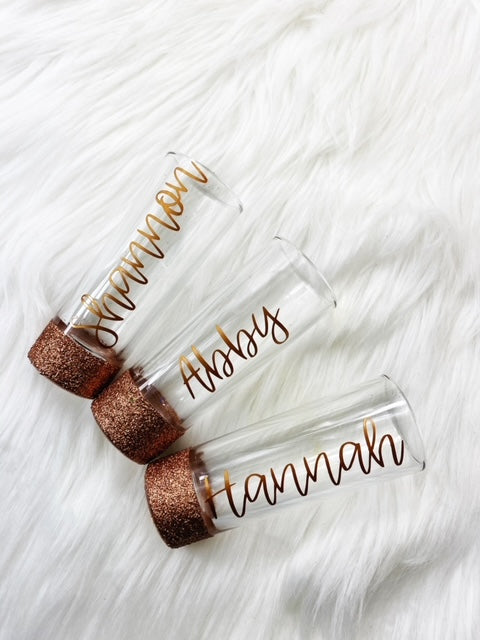 Personalized Glitter Shot Glasses